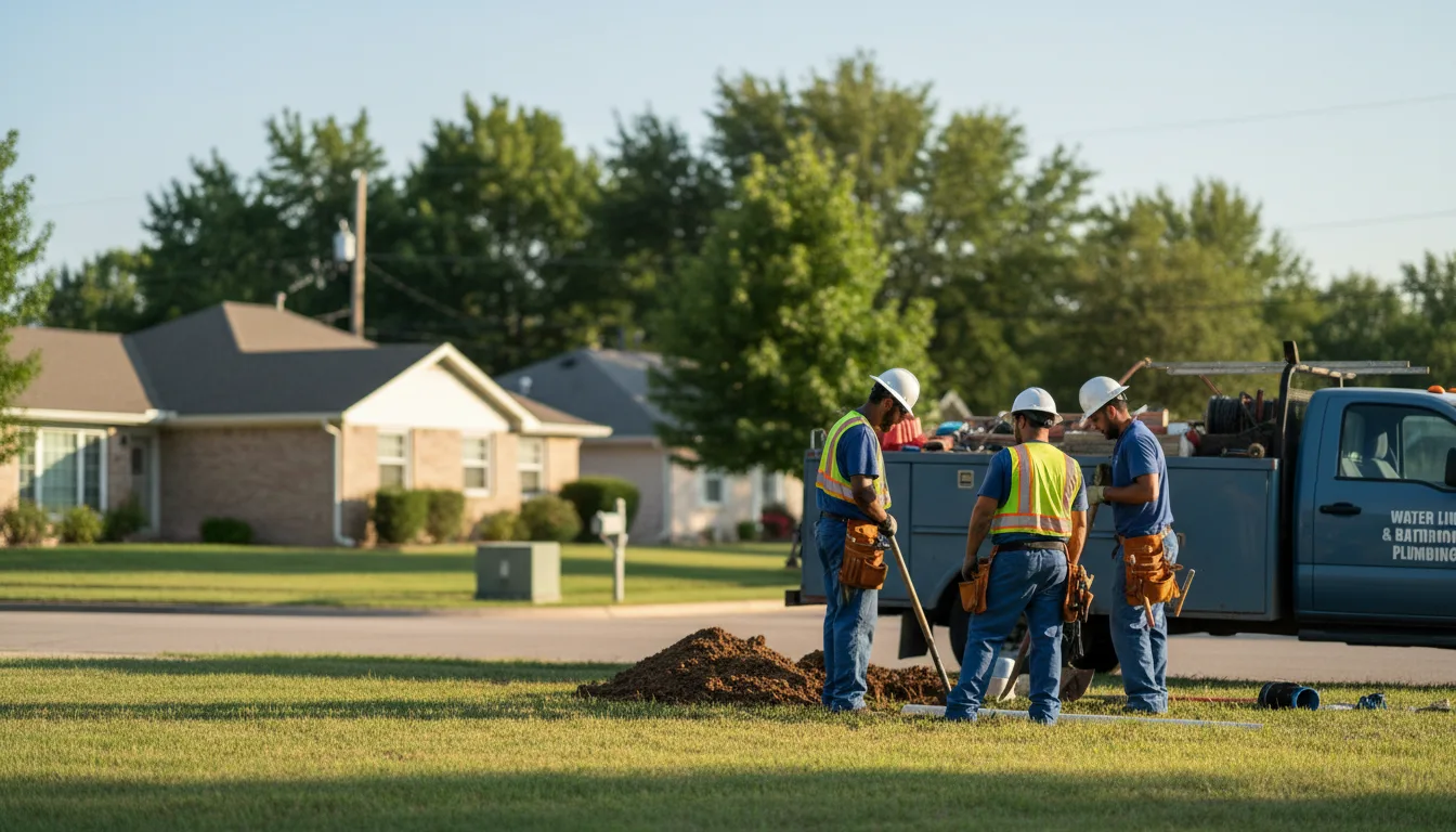 Residential water line and bathroom plumbing service in Gustine, TX
